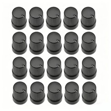 20x 10x14mm Plastic 6mm Potentiometer Knob Spline Shaft Volume Black