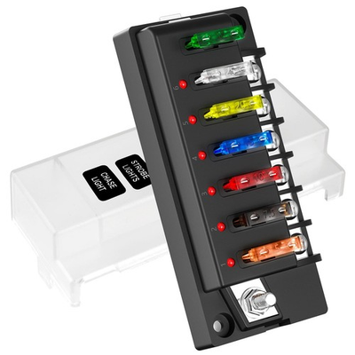 #ad Luney 12V Marine Fuse Block 6 Circuits Blade Marine Fuse Panel with LED Indi... $22.29