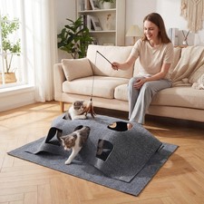 48  x 36  Interactive Foldable Cat Tunnel with 8 Funny Cat Holes, Pet Accessory