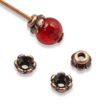 Antique Copper 4mm Scalloped Bead Caps, 20-Pack Original Design Jewelry Making