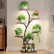 Seven-Tier Plant Shelf with Integrated Grow Lights - 49"
