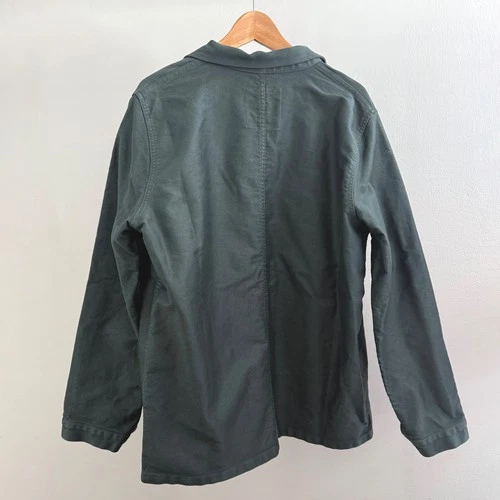 NWT Le Mont St Michel French Work Jacket XL Forest Green Moleskin Chore Coat image 2