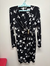 Calvin Klein Dress Womens Size 4 Comfort Long Sleeve Floral Excellent