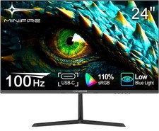 Minifire 24-inch USB-Type C Monitor, 1920x1080 Full HD, 100Hz, 4000:1 High Co...
