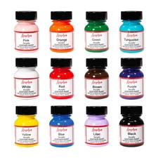 Acrylic Leather Paint Kit - 12 Colors for Shoes, Sneakers, Canvas, Furniture ...