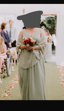 Sorella Vita Sage Green Chiffon Sleeveless V-Neck Bridesmaid Dress Size 22