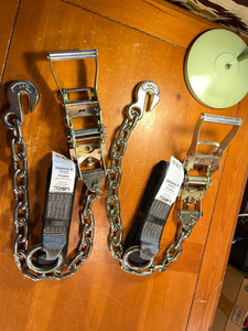 US Cargo Control 2" Ratchet Tie Down Straps w Chain Ends 10,000 lb