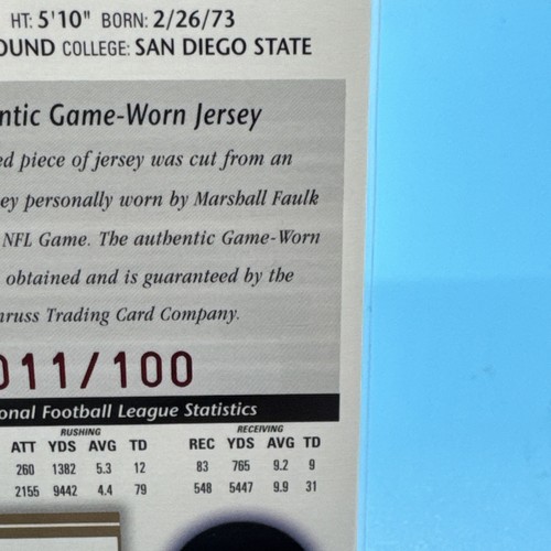 2002 Leaf Certified Mirror Red #88 Marshall Faulk JERSEY Rams 11/100 - Picture 17 of 22