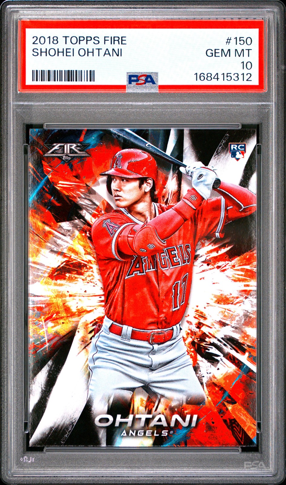 2018 TOPPS FIRE #150 SHOHEI OHTANI ROOKIE RC PSA 10