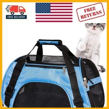 Airline Approved Soft-Sided Pet Carrier for Small Cats  Dogs - Blue 16x7.5x9.5
