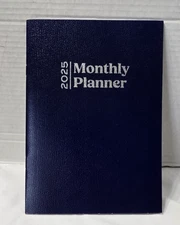 2025 Monthly Calendar Planner- Blue Cover- NEW -9.5" x 6.75"