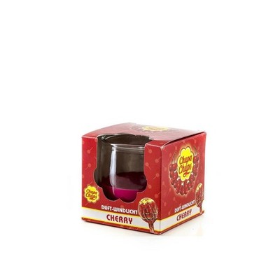 3er Set Chupa Chups Windlichter Cherry Kirsche Kerze im Glas Duftkerze rot