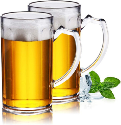 Bierkrüge 500 ml aus Kunststoff 2er-Set langlebig tropfenfest für Hausbar