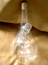 Vintage Hand Blown Clear Glass Bottle Oil and Vinegar Cruet