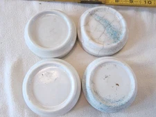 Set of Four (4) White Porcelain Dishes Coasters Candle Plates Furniture - TPA