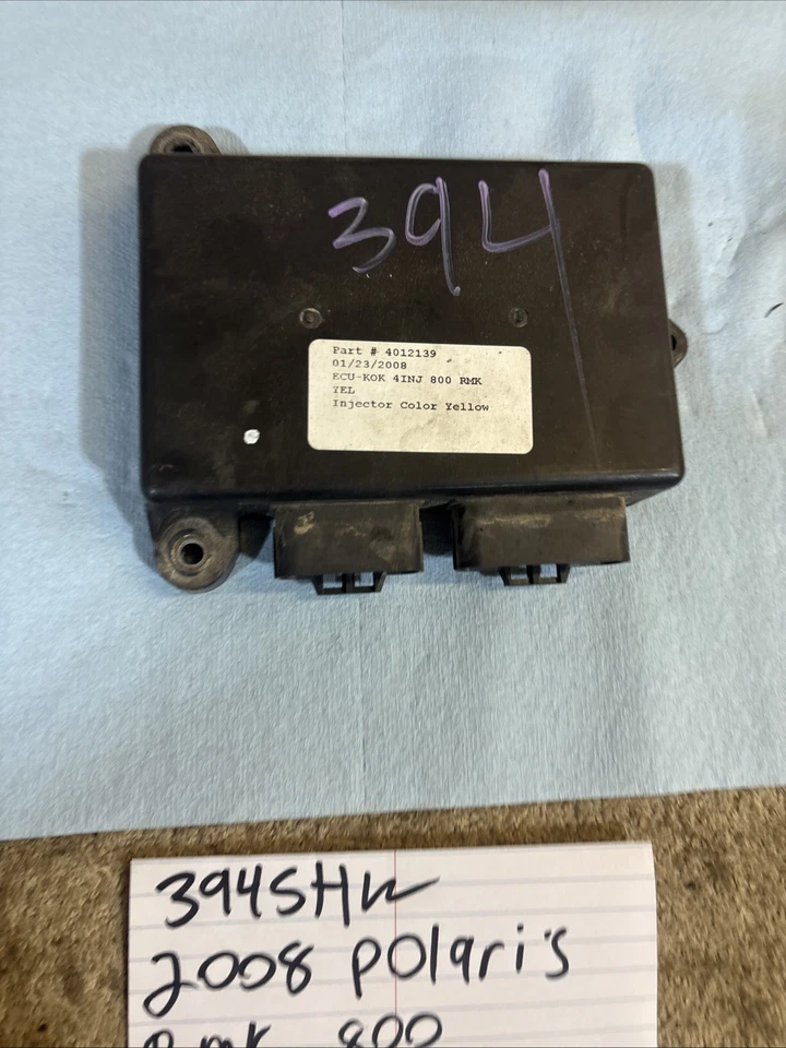 2008 Polaris RMK 800 computer ECU 4012139 yellow injector 394 - Image 2 of 4