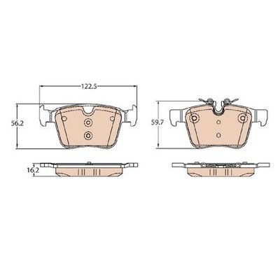 TRW Bremsbelagsatz Bremsklötze hinten 32379535 FK722M008BB K8D22M008AB 21267246