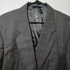 Jos. A Bank Executive 100 Wool Tweed Gray Plaid Sport Coat Mens Sz 46L Poland