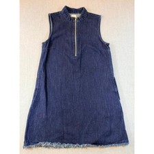 Women's GAP Dark Blue Jeans Denim Knee Sleeveless Dress Size small With Pockets