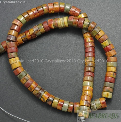 Natural Colorful Picasso Jasper Gemstone Heishi Beads 2mm 3mm 4mm 6mm 8mm 16" - Picture 7 of 7