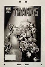 Production Art THANOS #5 cover, JIM STARLIN art, 11x17