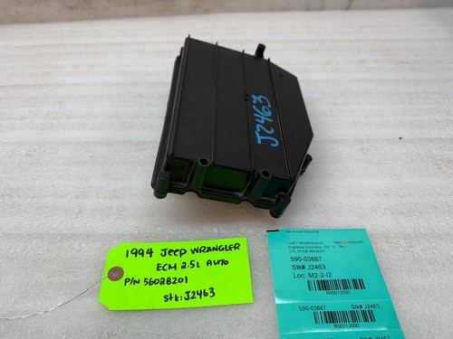 91-95 JEEP WRANGLER YJ 2.5 AUTOMATIC TRANS ENGINE COMPUTER ECM ECU 56028201 - Picture 7 of 10