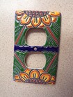 Authentic Real Talavera Electric Double Outlet Plate Cover, Handmade & Painted