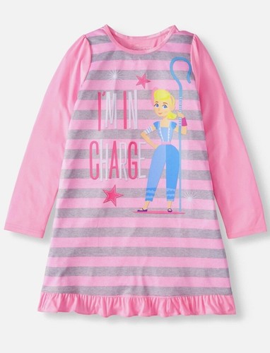 NWT Toy Story 4 Nightgown Bo Peep Girls Size 8 Pajamas Gown I’m In Charge Pink