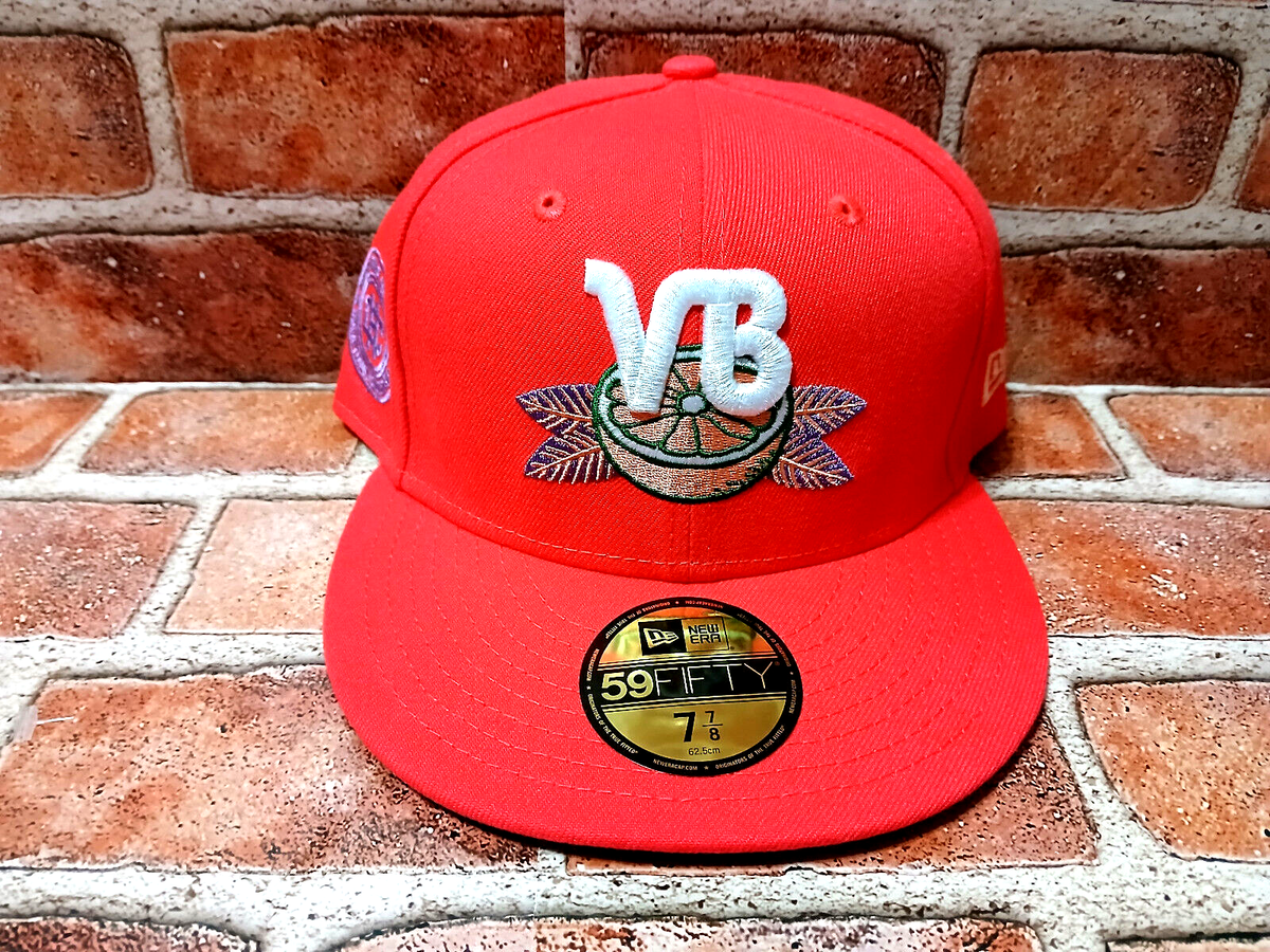 New Era 59FIFTY MILB Vero Beach Dodgers Fitted Hat Lava Size 7 7/8 