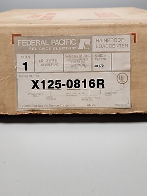 Federal Pacific X125-0816R 240V 125A Rainproof Loadcenter