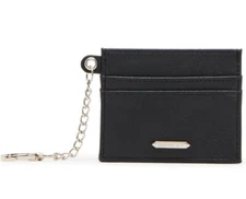 Madden Girl Black 4 slot Credit Card Case w/ chain Black NWT