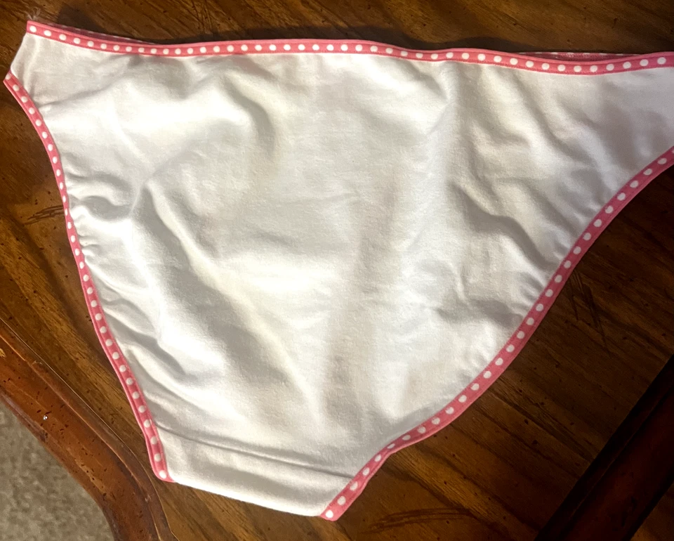NWT Vintage Victoria Secret Pink Medium Polka Dot Band Cotton Panty    - Image 4 of 4