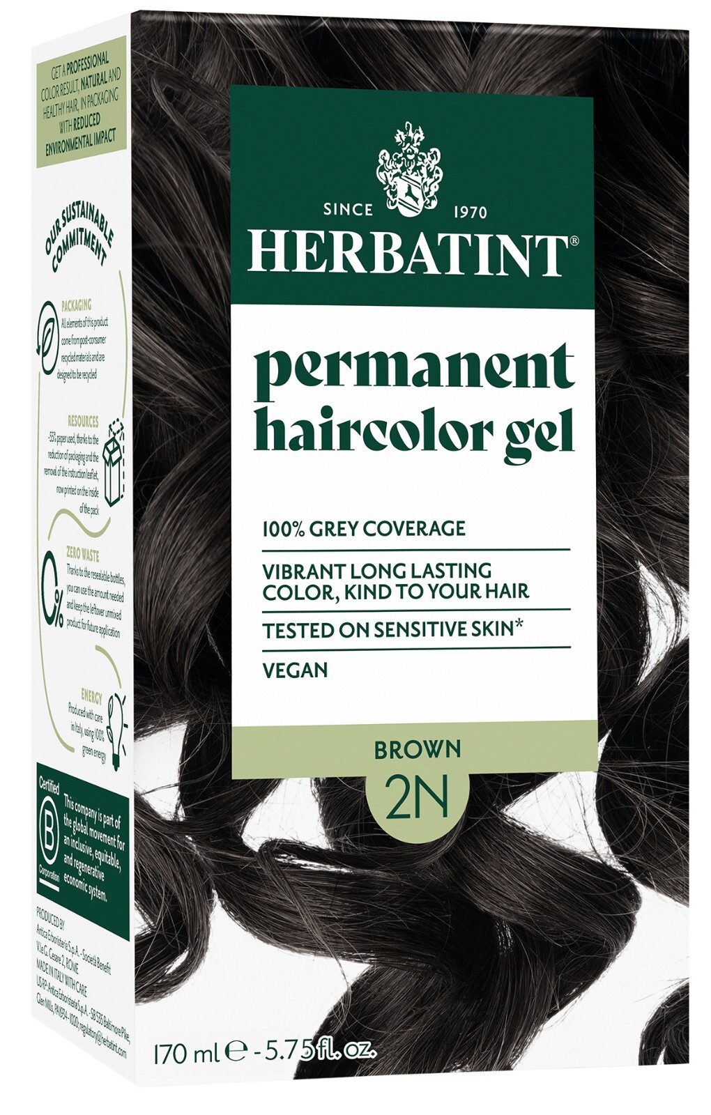 Herbatint 2N Brown Ammonia Free Hair Colour 170ml
