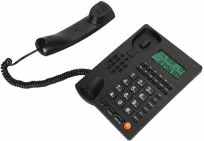 Telefono Fisso DPOFIRS A Fili Con Display ID Chiamante – Viva Voce, Rubrica, Riduzione Rumore – Per Casa, Ufficio E Hotel (Nero)