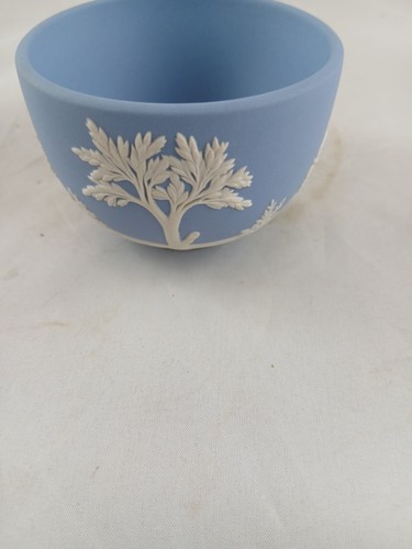 Wedgwood Mini Sugar Bowl Jasperware Blue White Vintage British - Picture 2 of 10