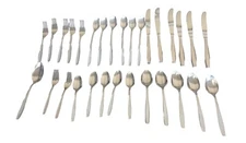 Vintage SL & GH Rogers Seaflower Stainless Flatware Oneida Ltd 30 Pieces Set