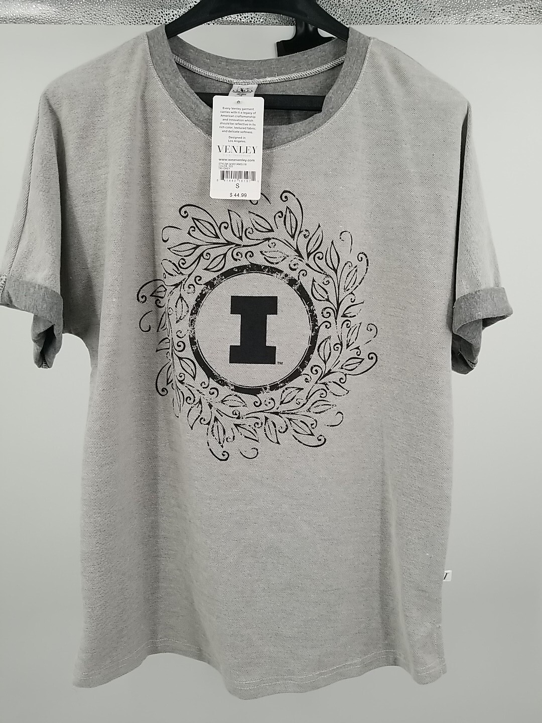 NWT Womens NCAA Venley Gray S Small Tee Sweatshirt 