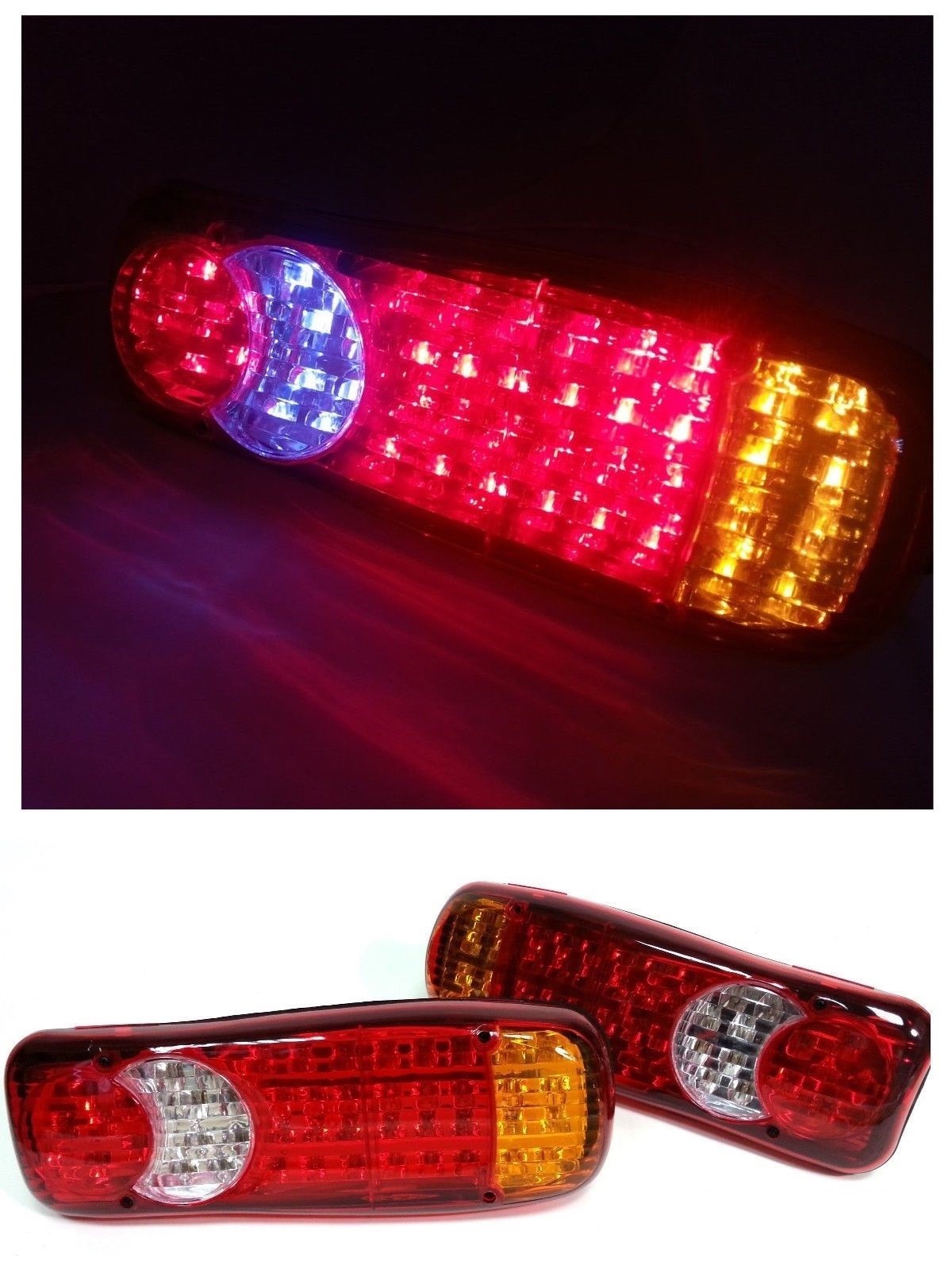 Feux arrière LED 24V universels anti-vibration pour remorques de chantier