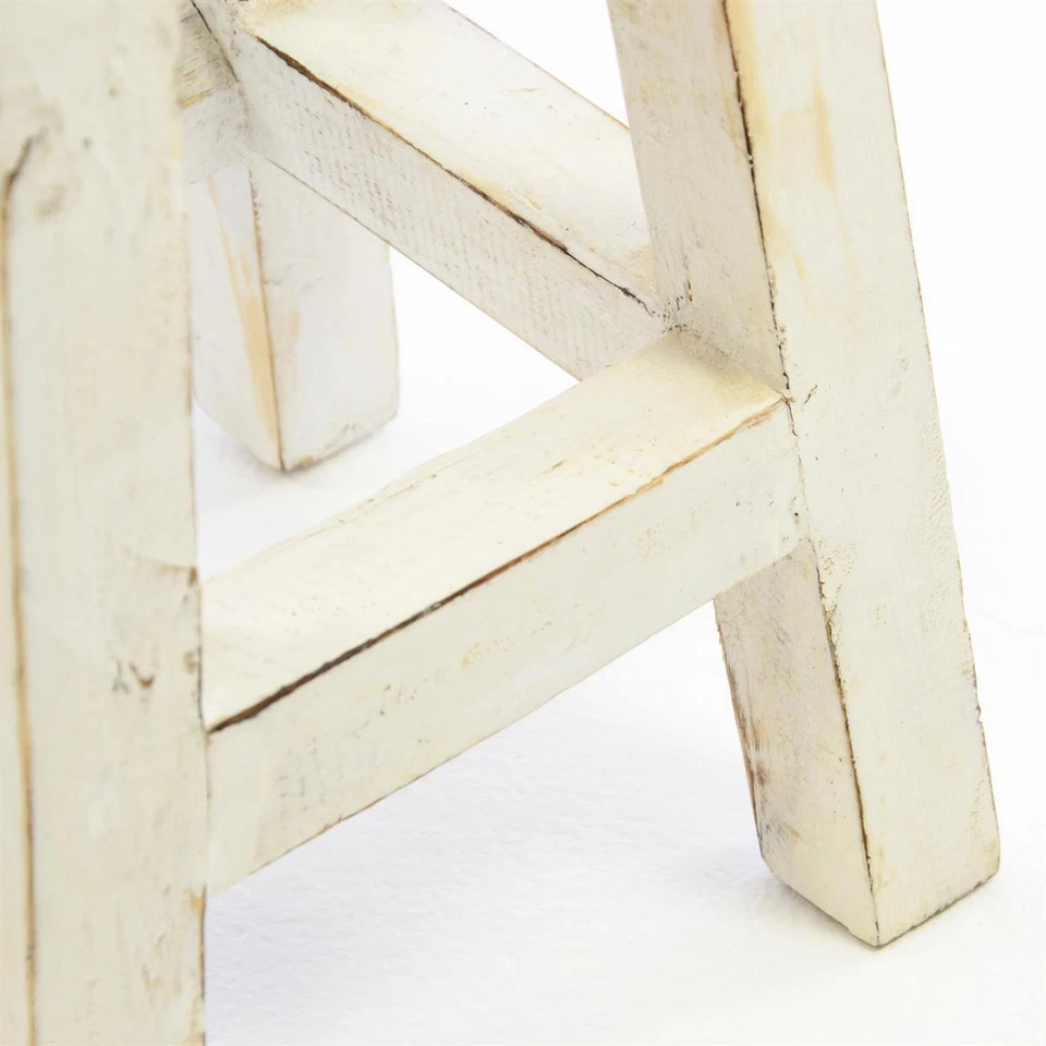 DIVERO Hocker Holz Vintage-Look Sitzhocker Holzhocker rund massiv 40 cm hoch - Bild 2 von 4