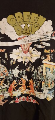 Green Day Shirt Mens XL Black Dookie Tour Album Cover Graphic Band