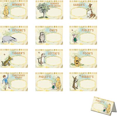 Classic Winnie Food Labels Food Signs 12 Pcs The Pooh Food Decor
