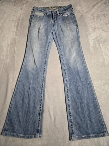 Ariat Real Denim Blue Jeans Womens Size 29 Long Bootcut Embroidered Country Jean