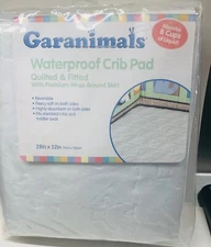GARANIMALS WATERPROOF CRIB PAD Quilted & Fitted 28 x 52 New in Package