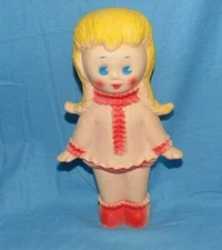 Sun Rubber Company Squecker Toy Girl with Braids Vintage