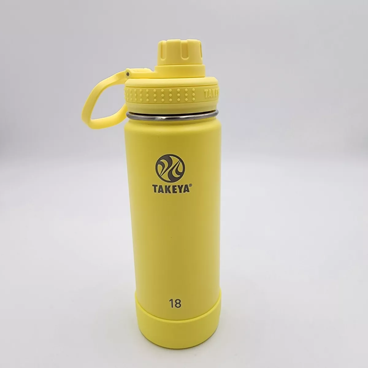 Takeya Insulated Stainless Steel Solar Yellow Water Bottle Spout Lid 18 Oz