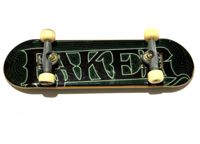 VTG Baker Tech Deck Fingerboard Graphic Design Green Black Skateboard Toy 96 mm