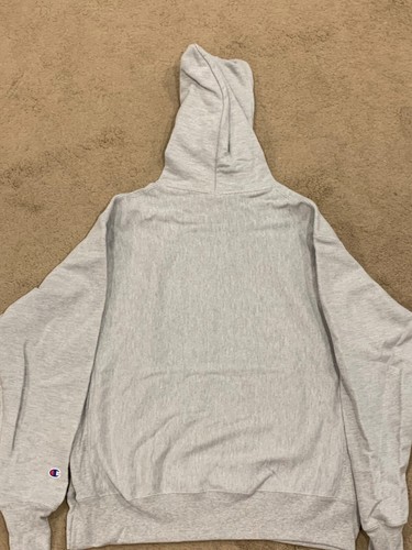 NWT Champion Hoodie Sweatshirt Reverse Weave Oxford Gray Vintage Blank Heavy L - Picture 5 of 5