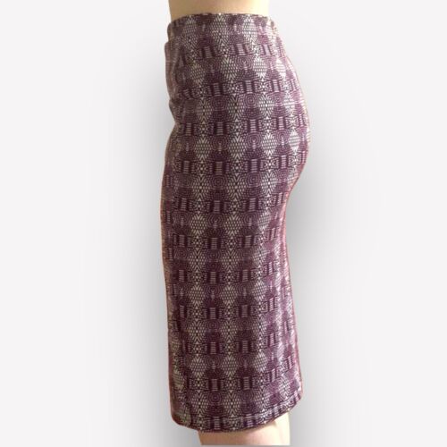 beautiful size 10 next long midi pencil skirt w white and purple repeat pattern - 第 3/5 張圖片