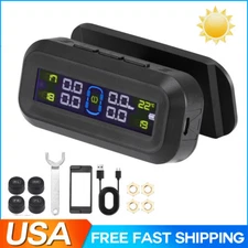 Car Wireless Solar LCD Tire Pressure Monitoring System + 4 External Sensors