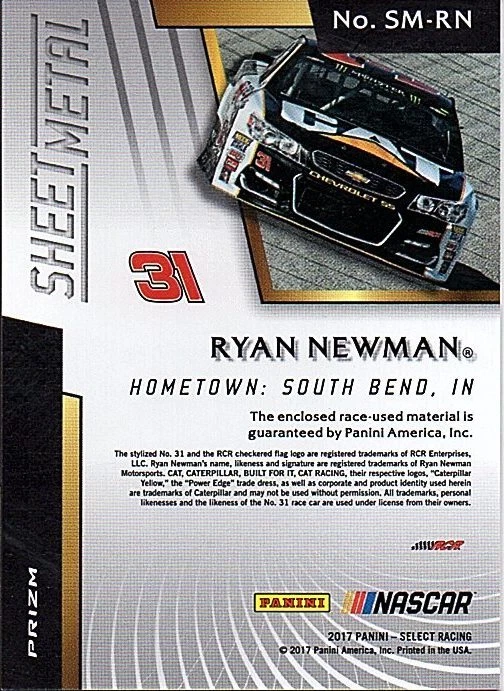 2017 Select Sheet Metal #23 Ryan Newman Relic - Image 2 of 2